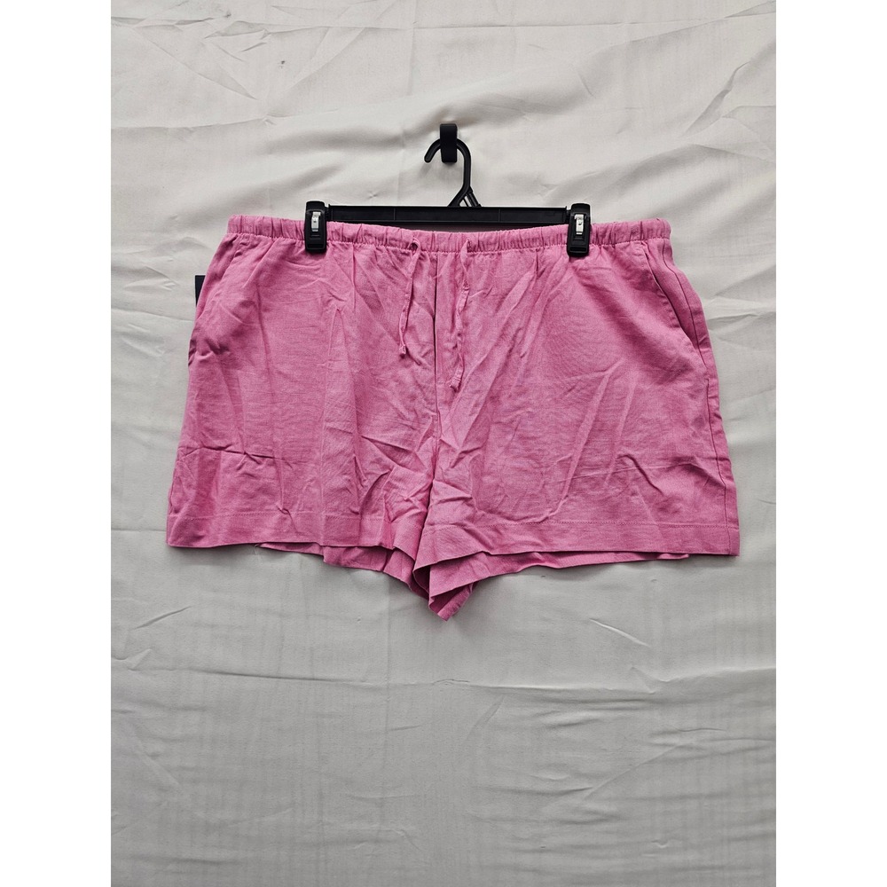 Gap Womens Linen Pull On Shorts Pink Linen Blend Relaxed Size XXL